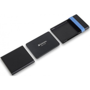 Boitier Verbatim Store'N'Go disque dur/SSD Noi/Bleu 2.5"