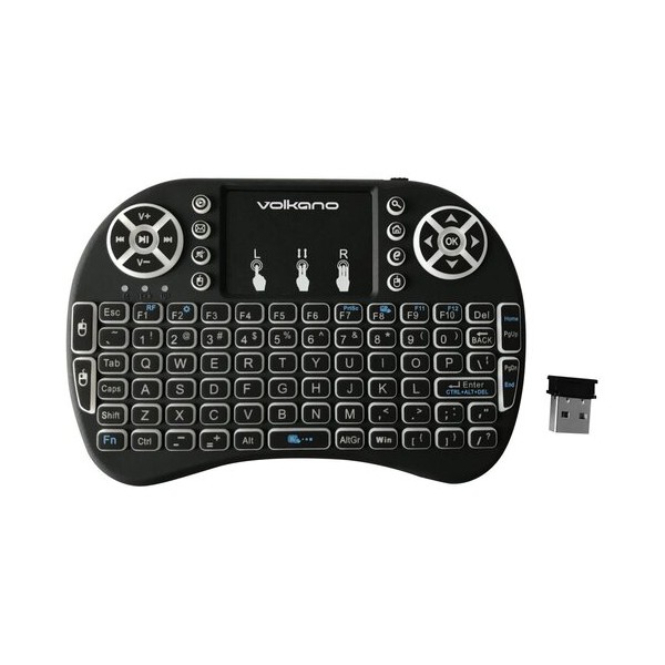 Mini contrôleur Clavier rétroéclairé + pad tactile VK-20038-BK