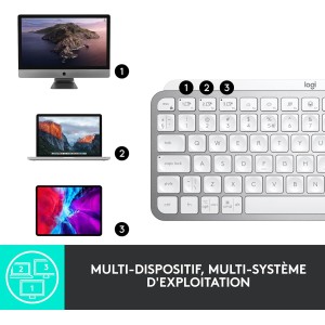 Clavier SS FIL Logitech MX KEYS MINI LLUMINATED KB PALE GREY