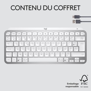Clavier SS FIL Logitech MX KEYS MINI LLUMINATED KB PALE GREY