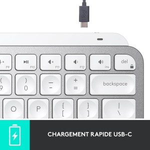 Clavier SS FIL Logitech MX KEYS MINI LLUMINATED KB PALE GREY